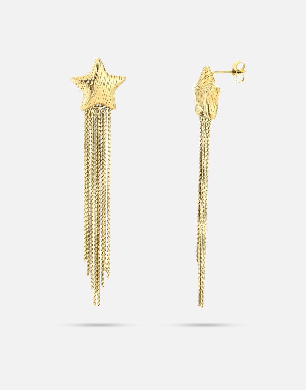 gold-colored star earrings party