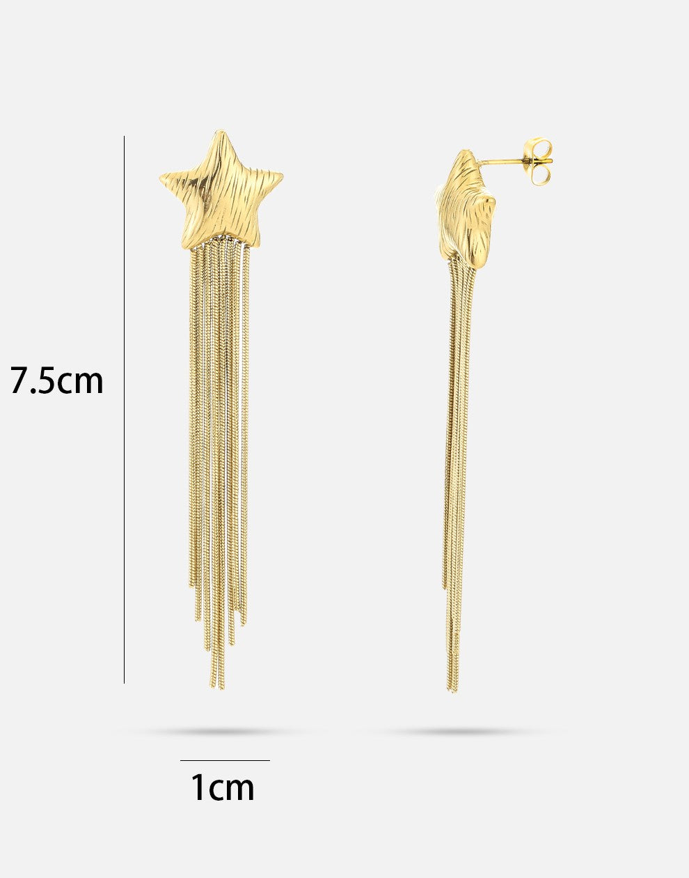 gold-colored star earrings party
