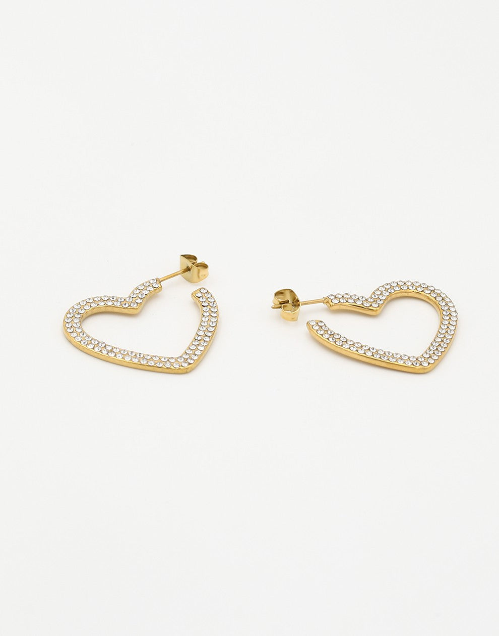 oorbellen hart vorm strass