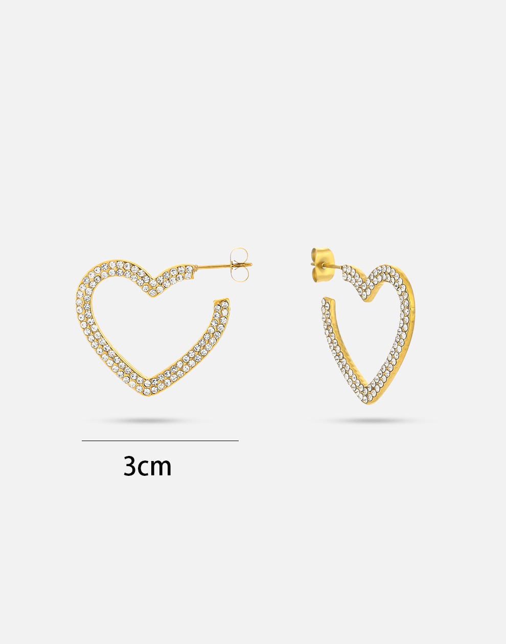 oorbellen hart vorm strass