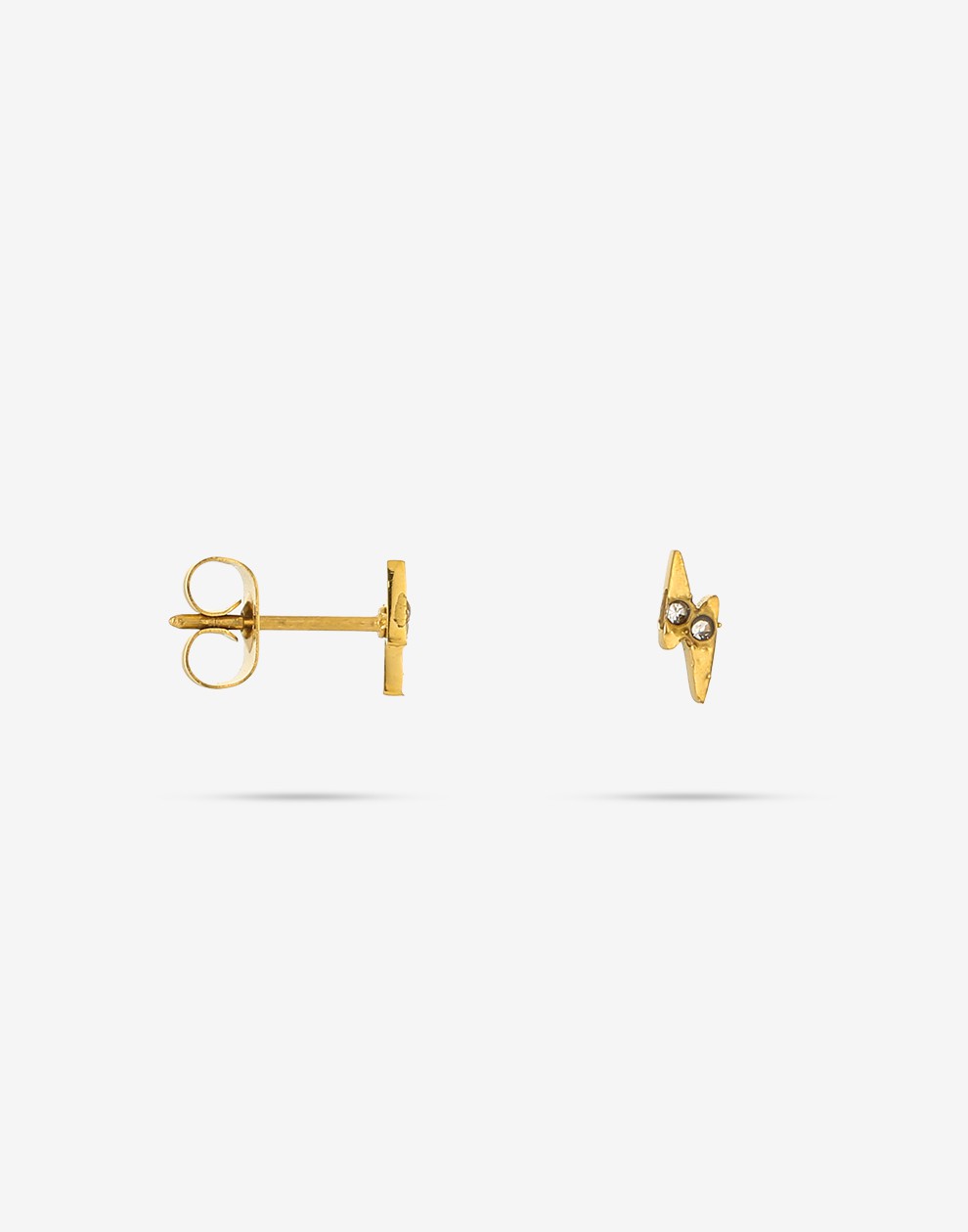 Studs bliksem strass goudkleurig