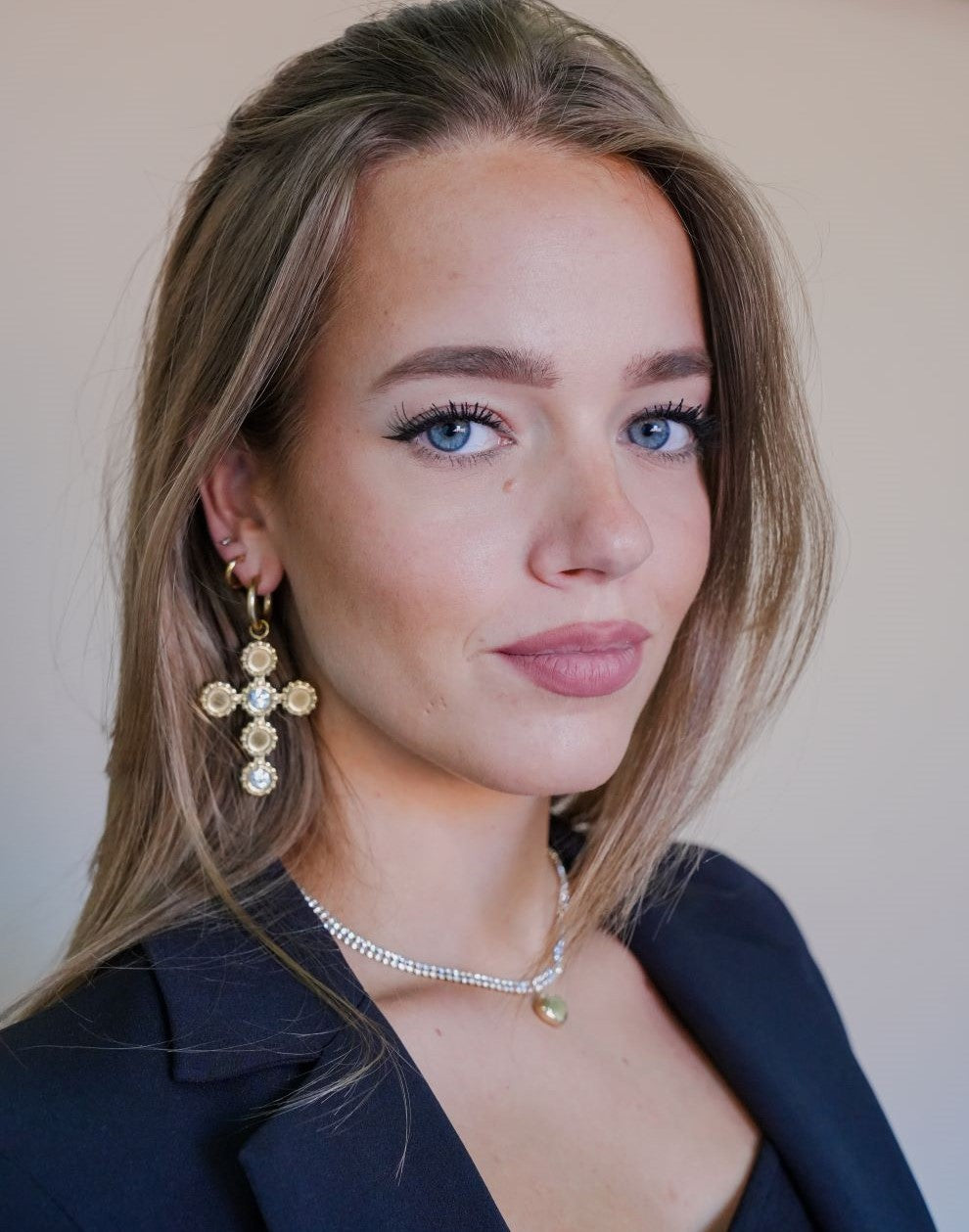 Large vintage cross earrings