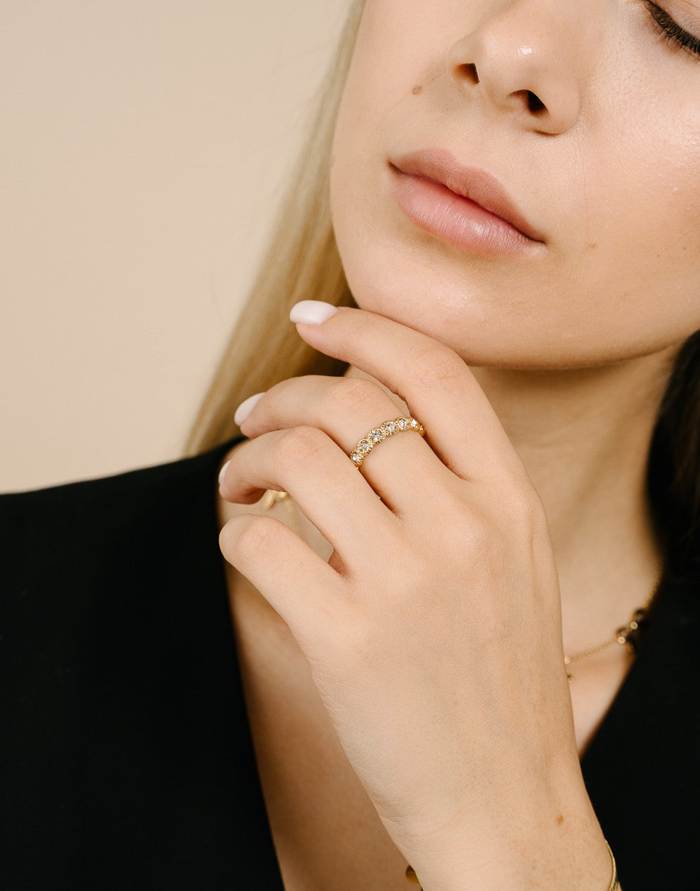 vintage ring steentjes transparant