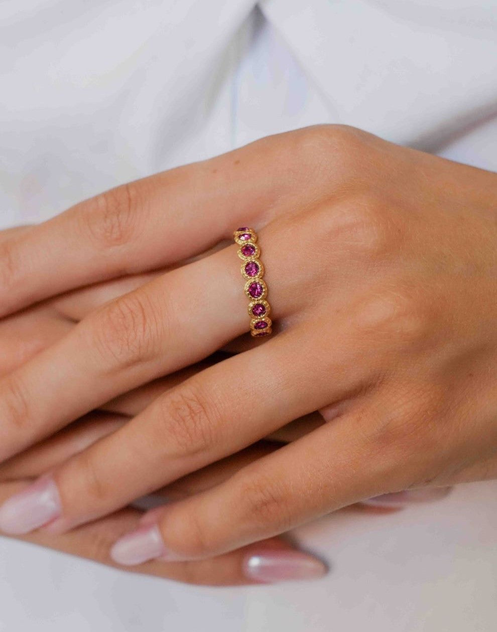 vintage ring steentjes lila