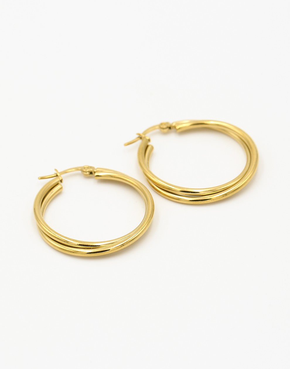 fijne hoops gevlochten goudkleurig