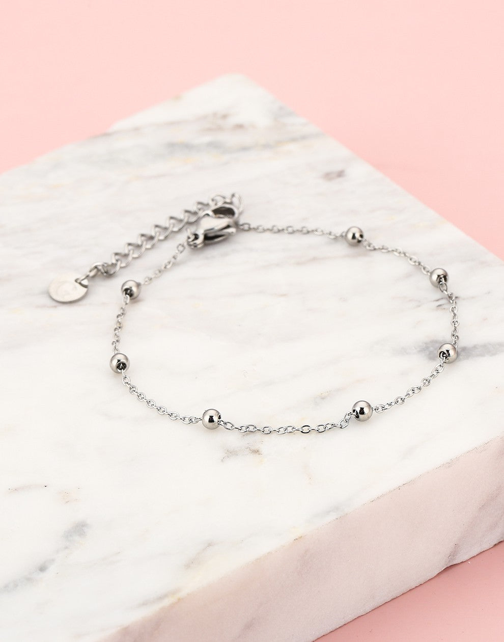 zilverkleurigen dotted armband