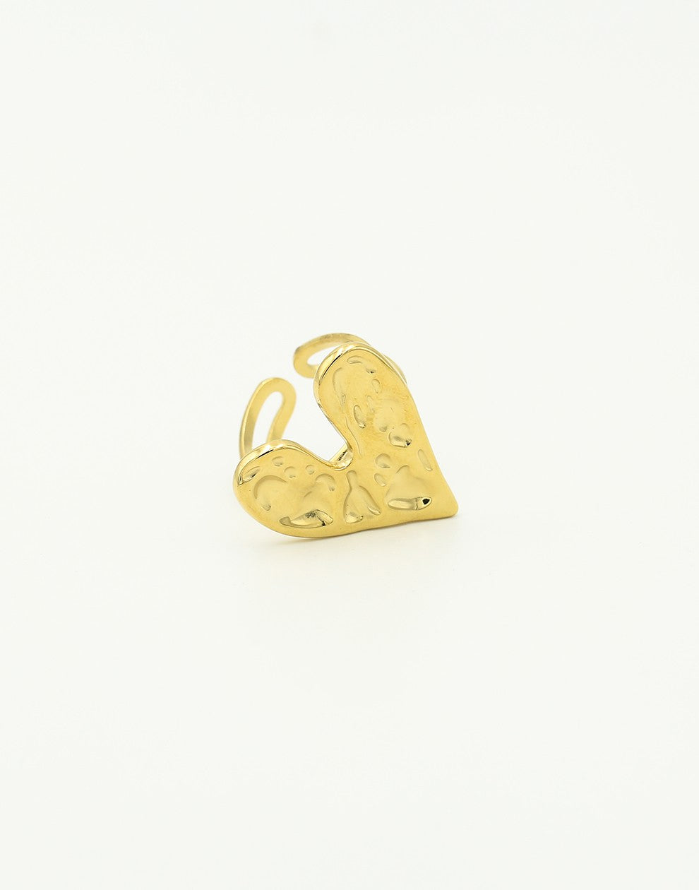 ring met groot vintage hart goudkleurig