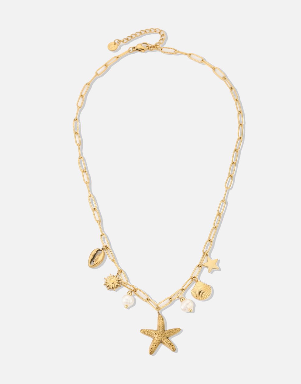 Bedelketting zeester goudkleurig