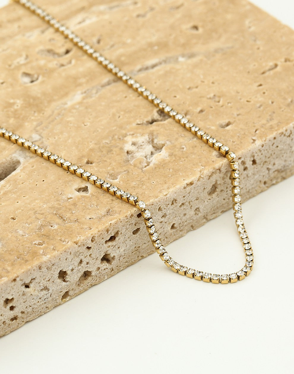 Tennis ketting transparante stenen
