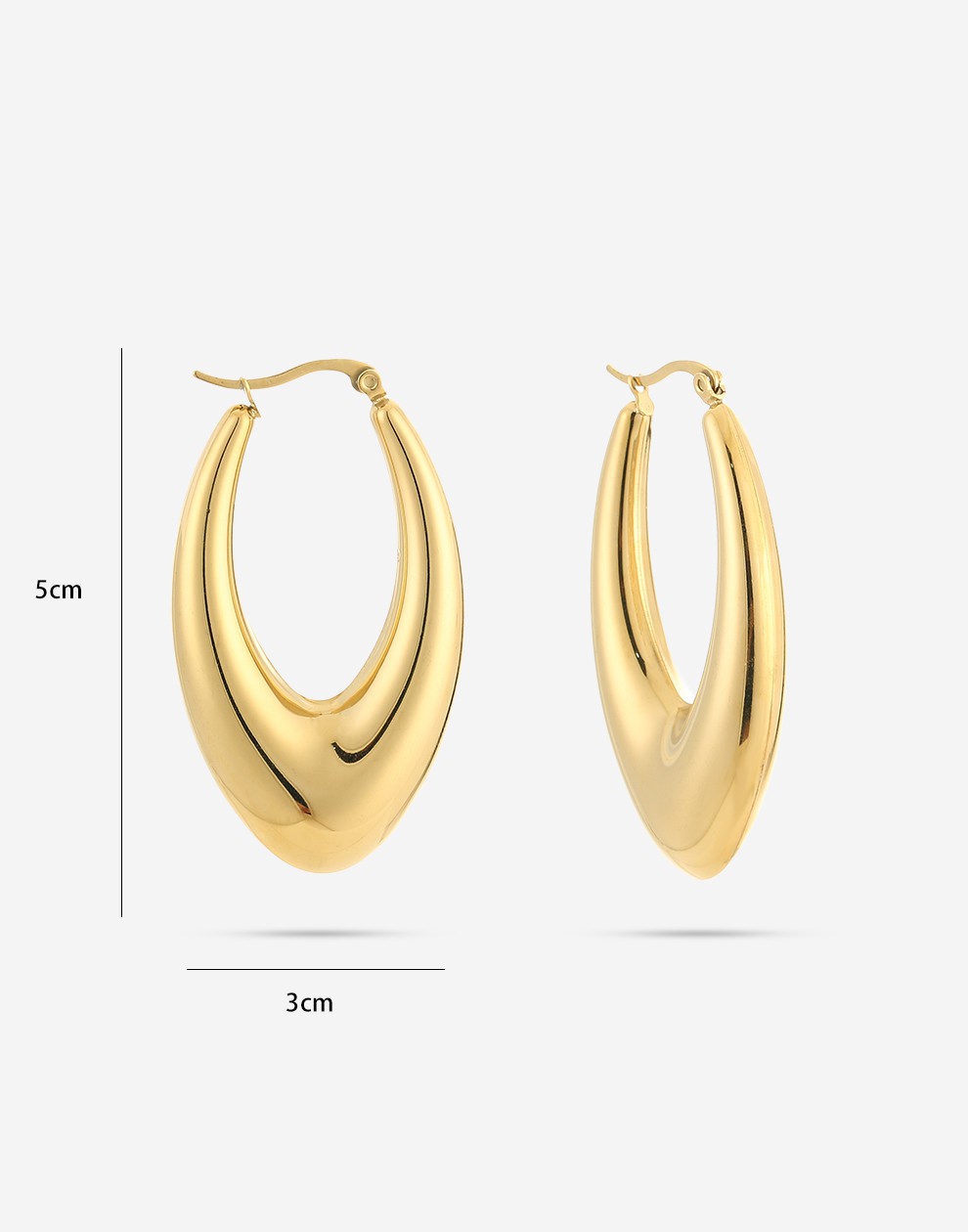 ovale chunky hoops goudkleurig