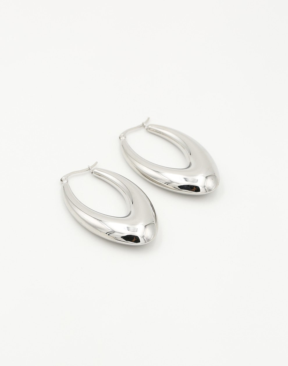 ovale chunky hoops zilverkleurig