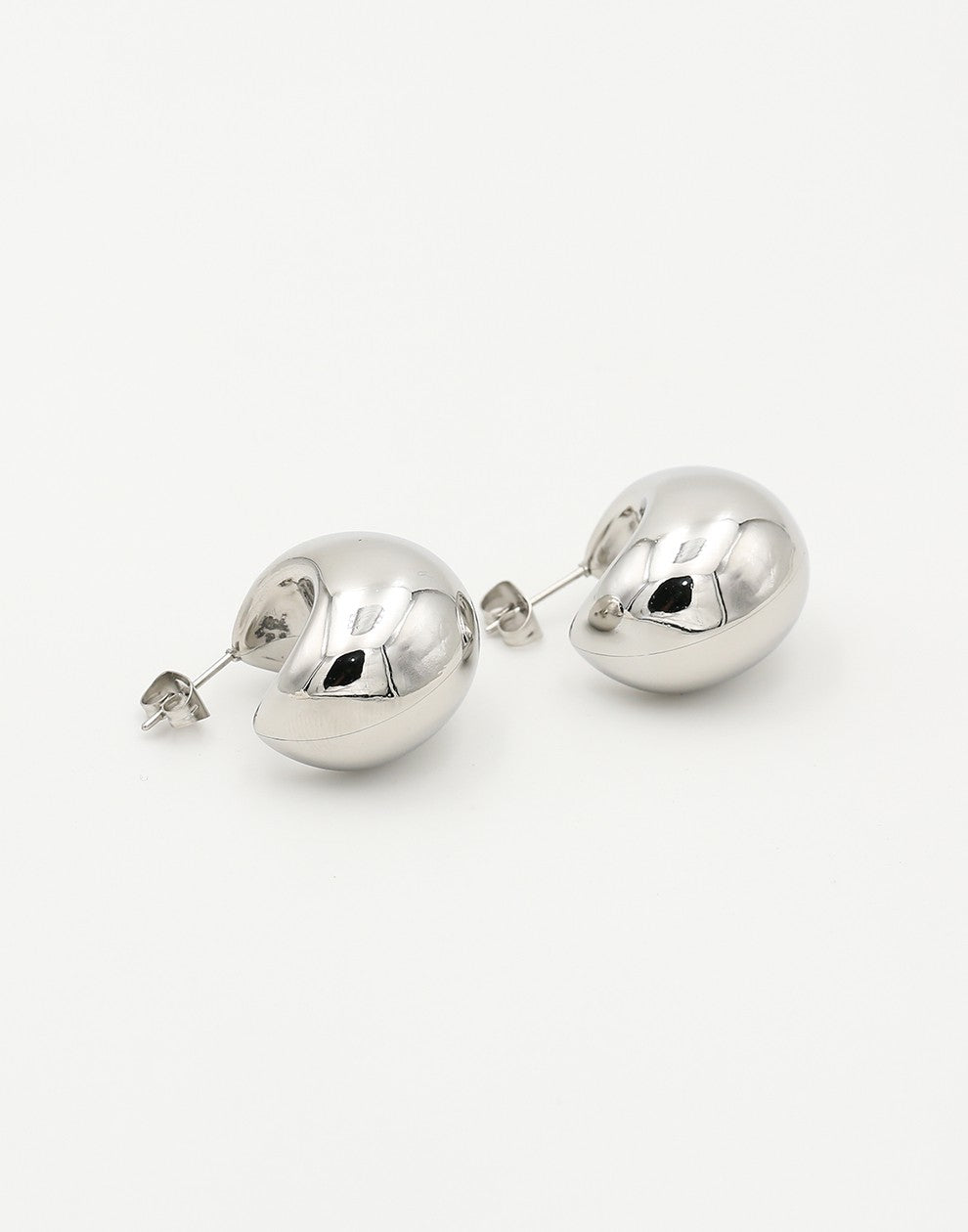 Chunky ball earrings silver-colored