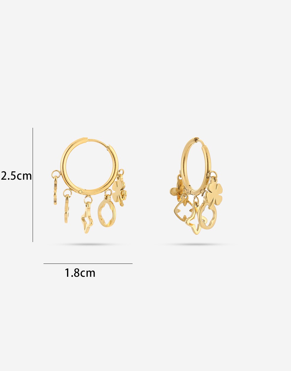earrings lucky charms gold-colored