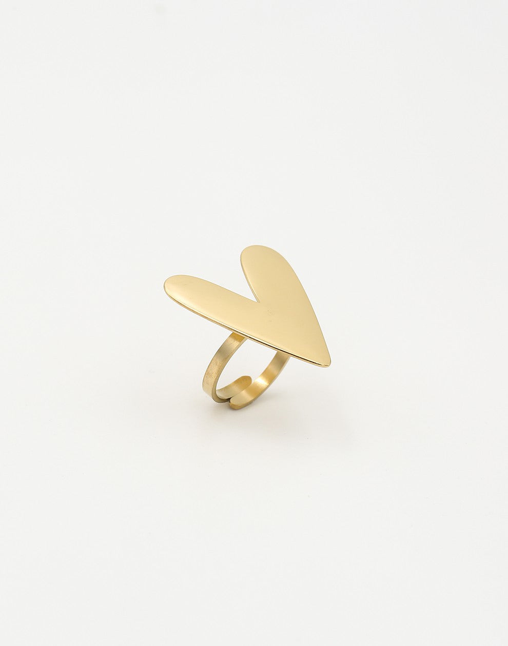 groot harten ring goudkleurig