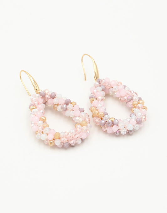 Druppel oorbellen roze