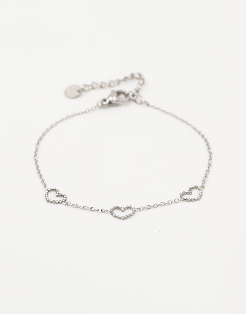 open hartjes armband zilverkleurig