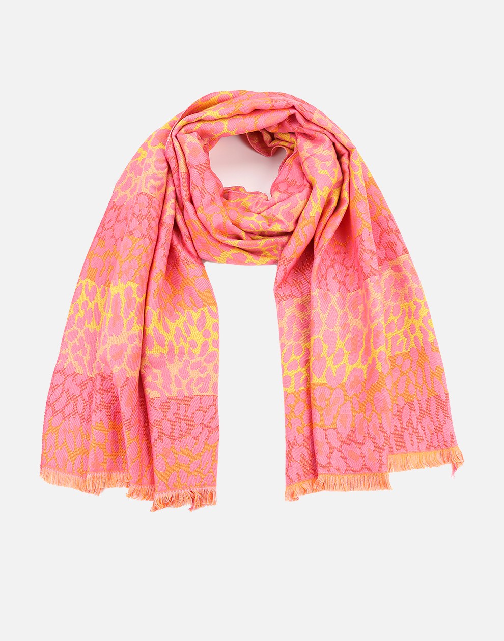 Leo sjaal oranje fuchsia