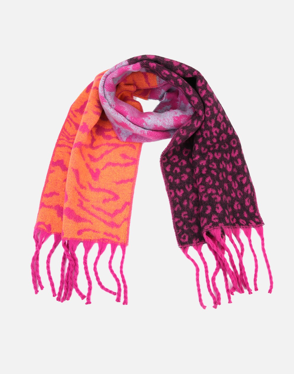 Zebra leo sjaal oranje fuchsia