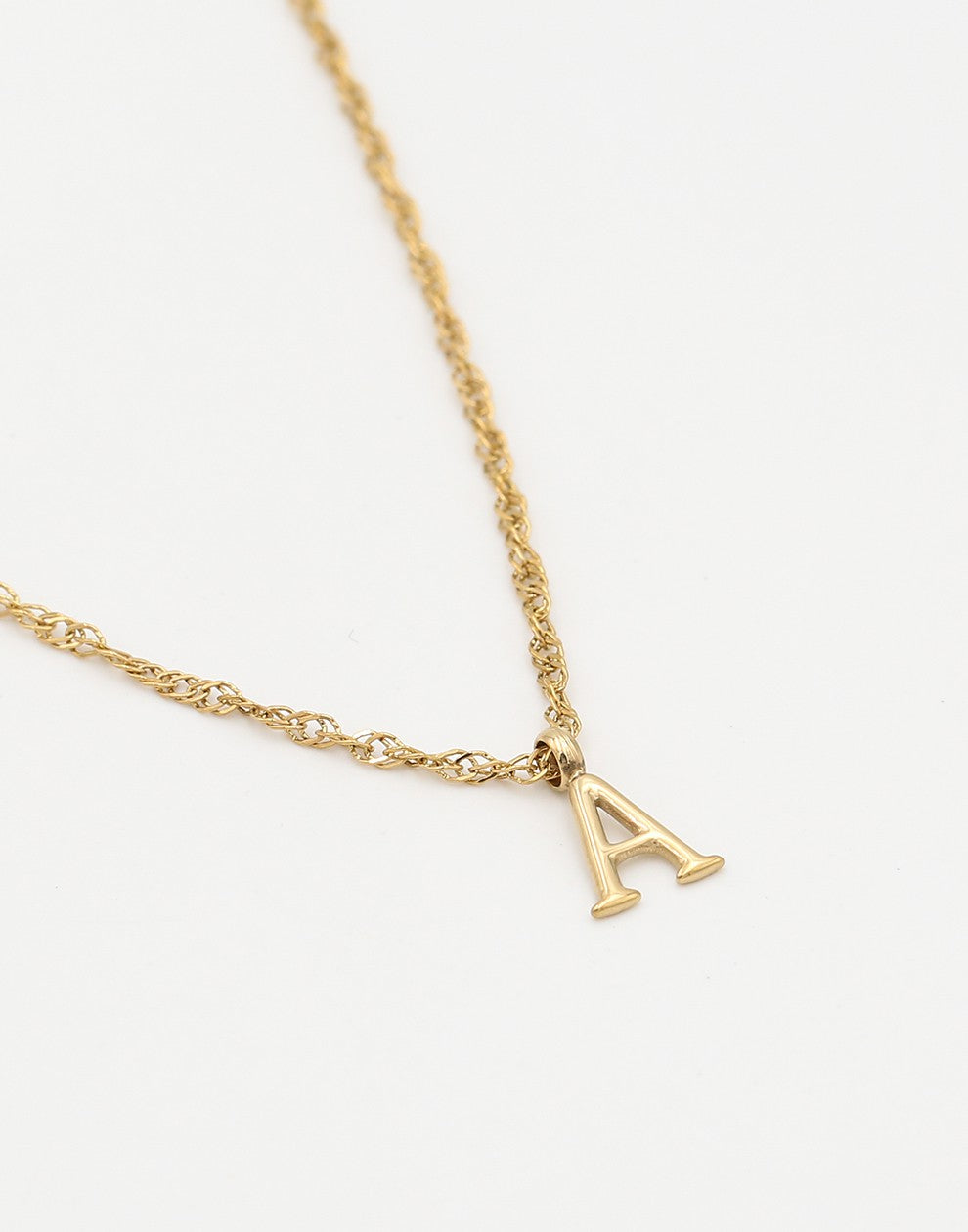 Initial ketting vintage A goudkleurig