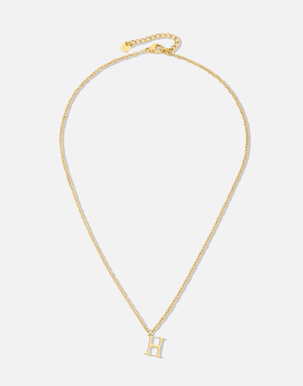 Initial ketting vintage H goudkleurig