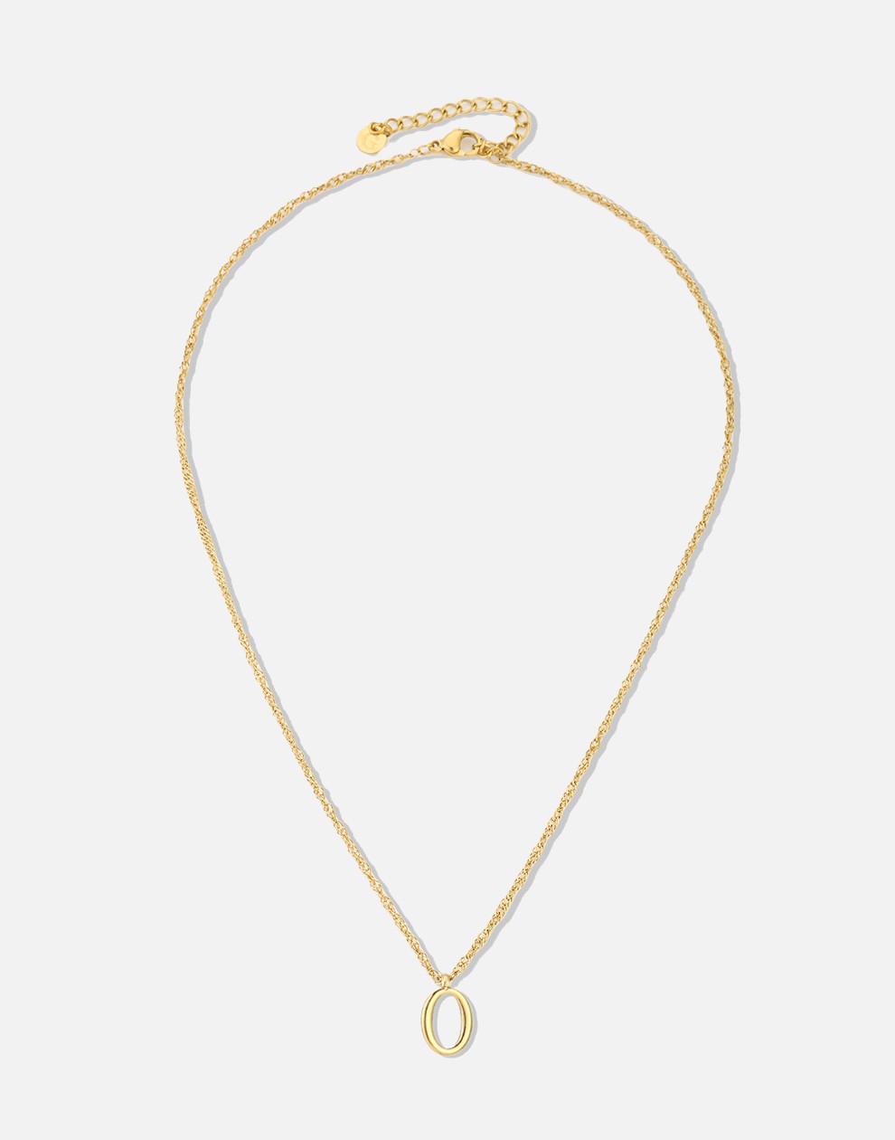 Initial ketting vintage O goudkleurig