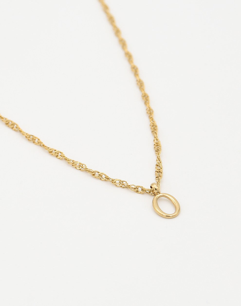 Initial ketting vintage O goudkleurig