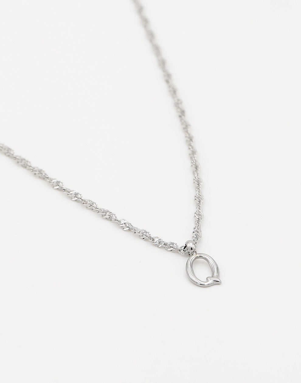 Initial ketting vintage Q zilverkleurig