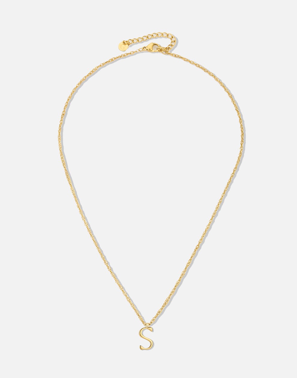 Initial ketting vintage S goudkleurig