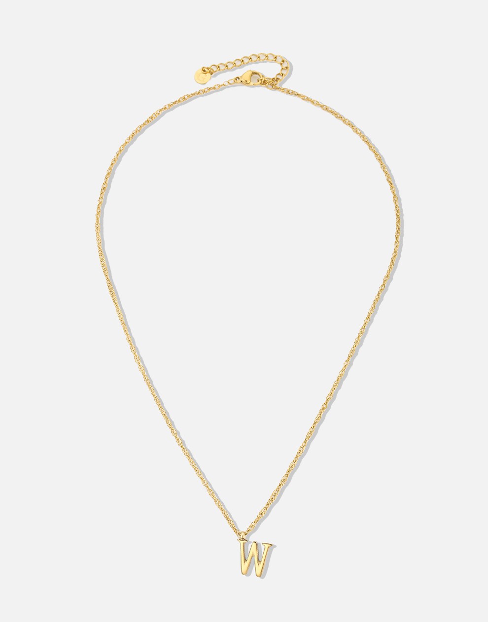 Initial ketting vintage W goudkleurig