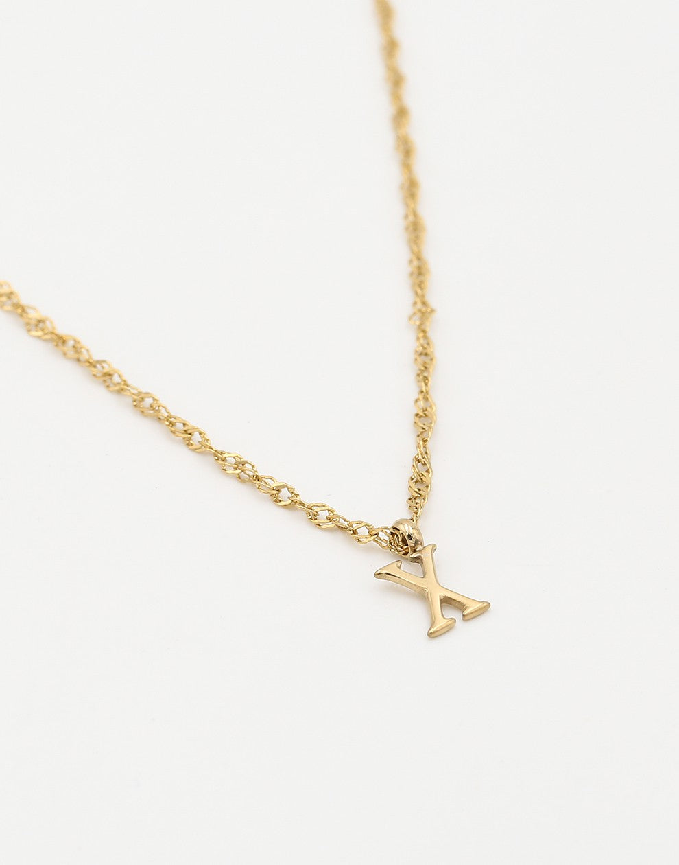 Initial ketting vintage X goudkleurig