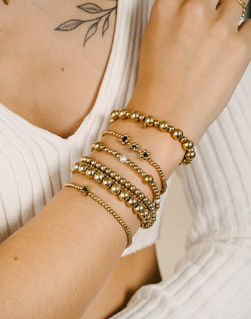 armband bolletjes met parels