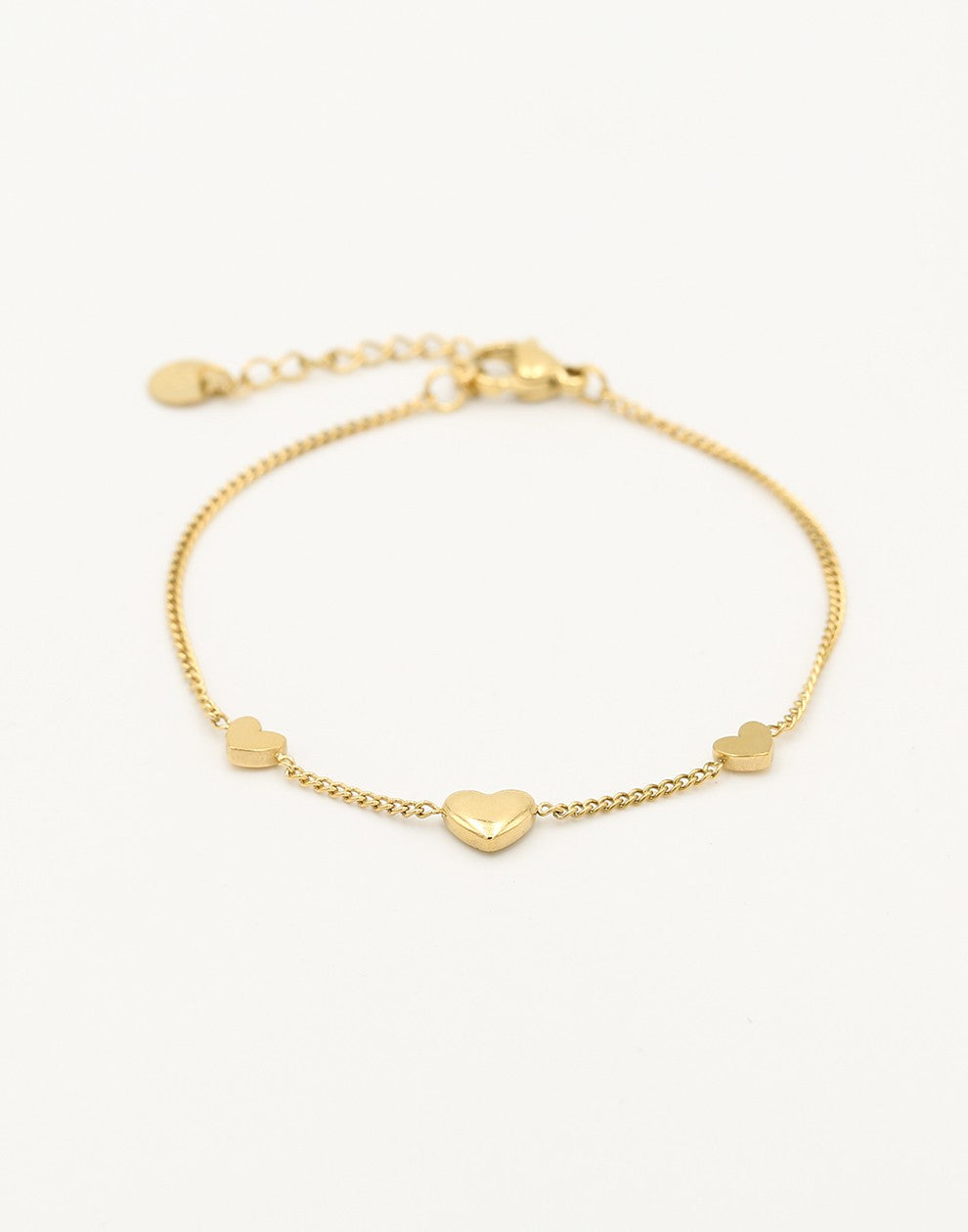 Triple heart bracelet gold-colored