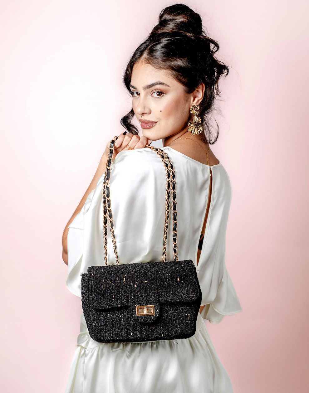 Luxe crossbody tas zwart