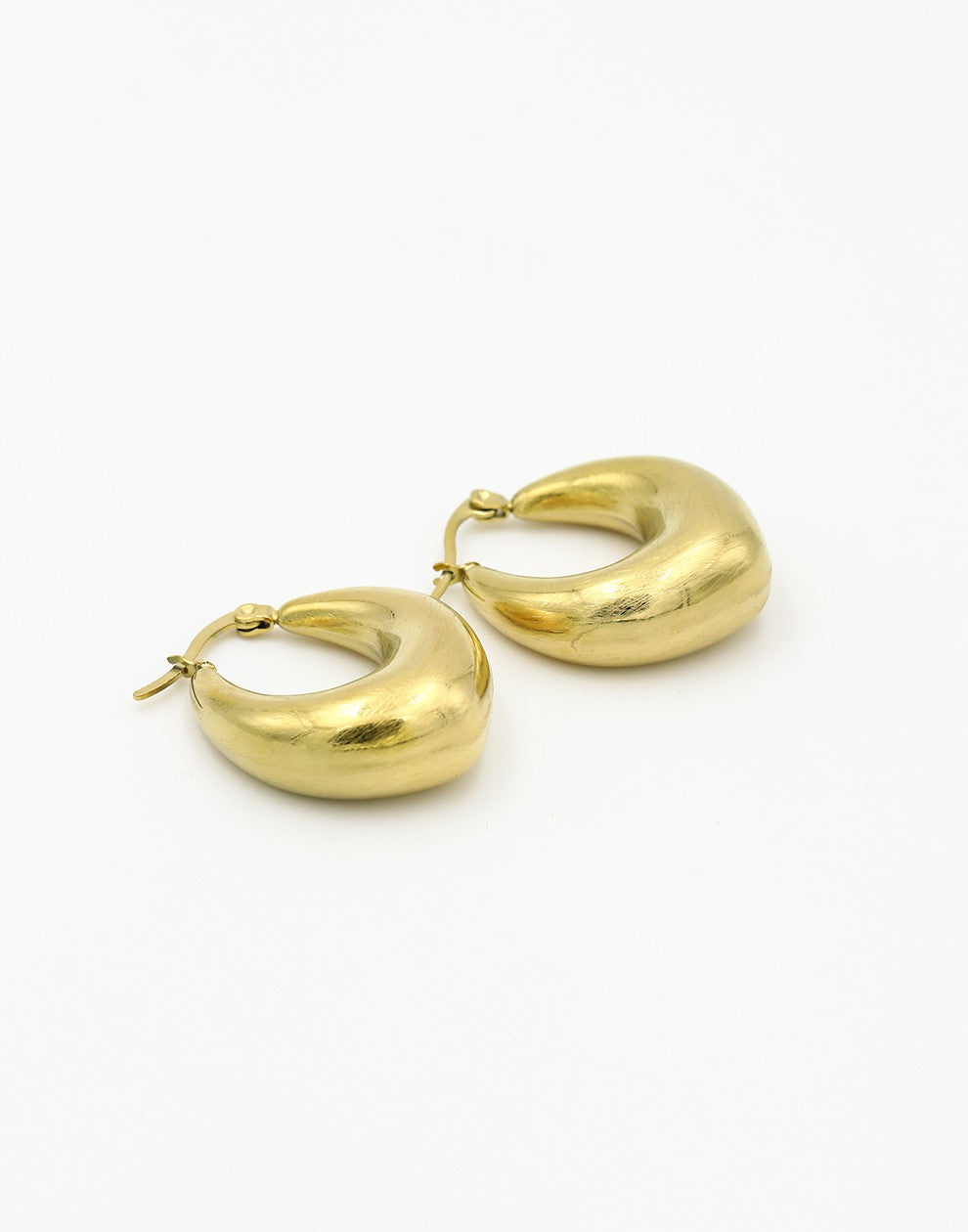 chunky matte goudkleurig vintage hoops