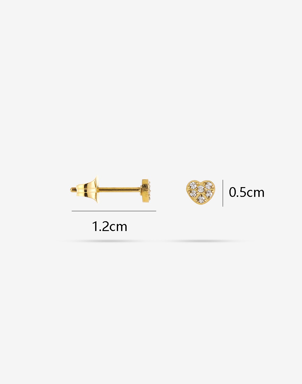 studs hartje zirkonia goudkleurig