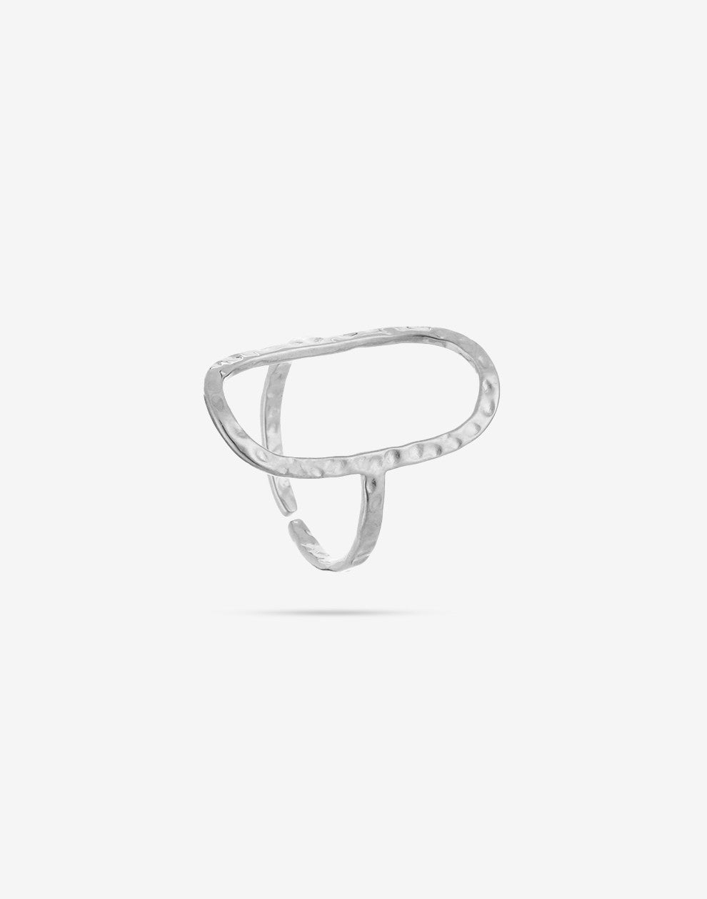 Vintage ring open ovaal zilverkleurig
