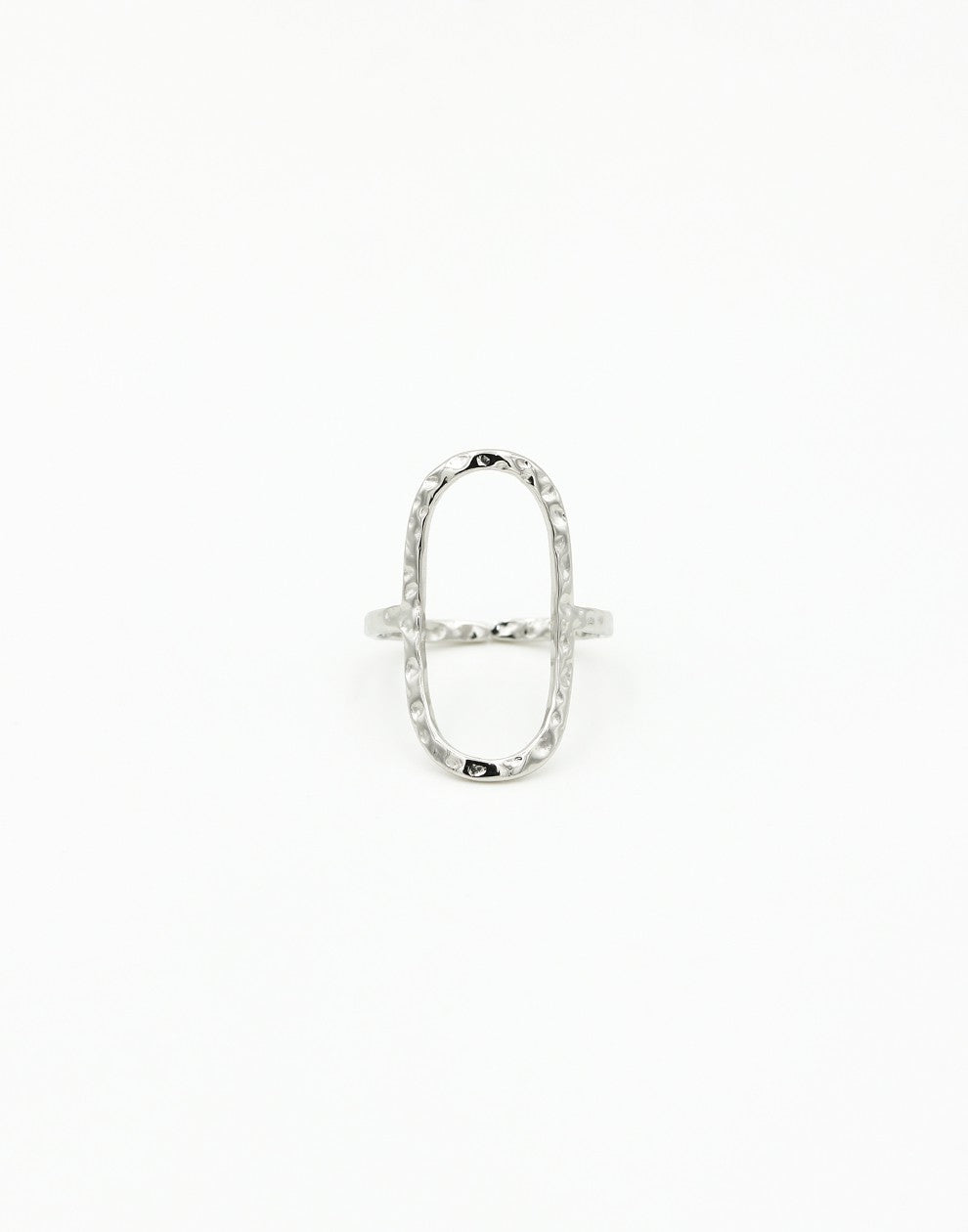 Vintage ring open ovaal zilverkleurig