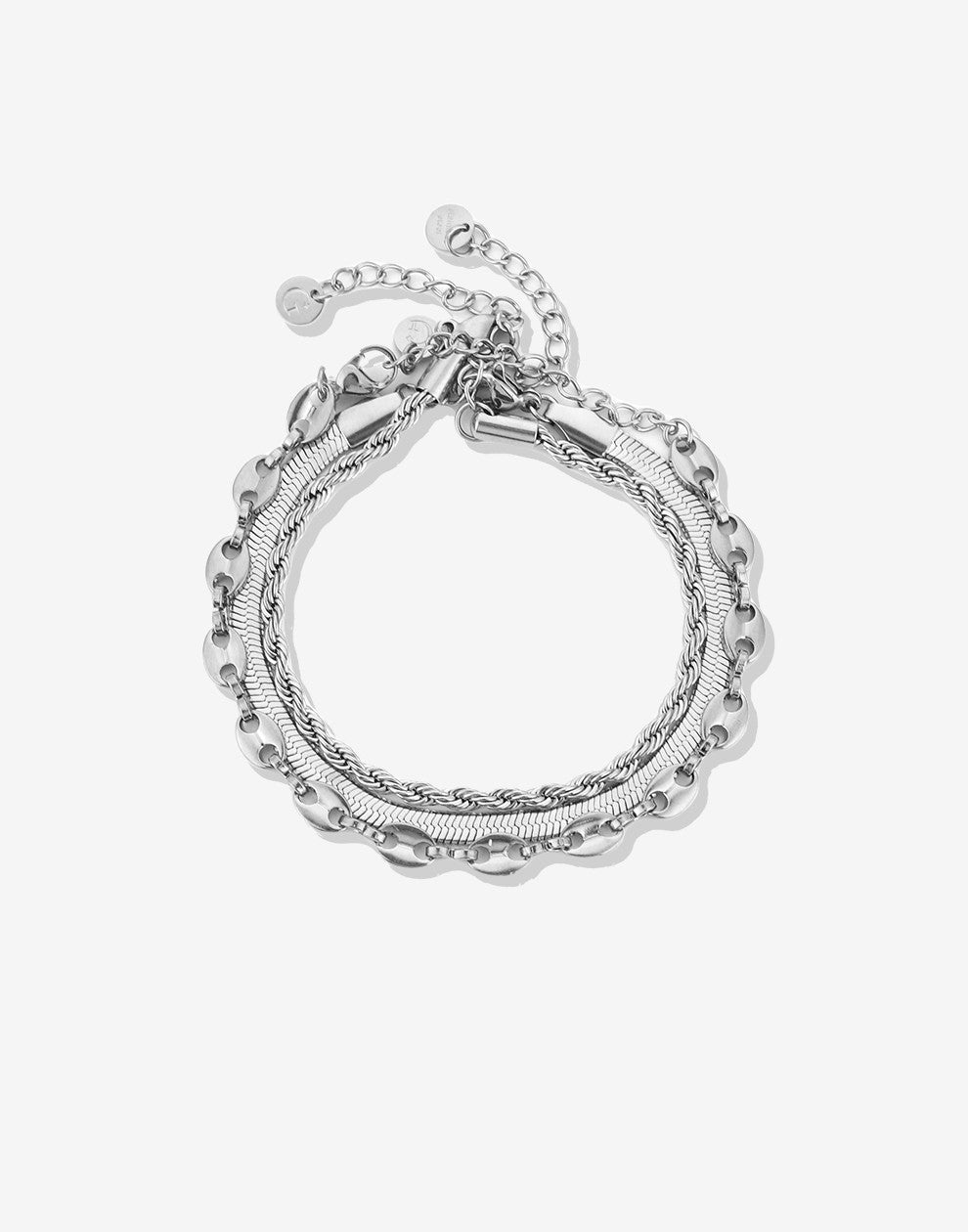 armbanden set zilverkleurig