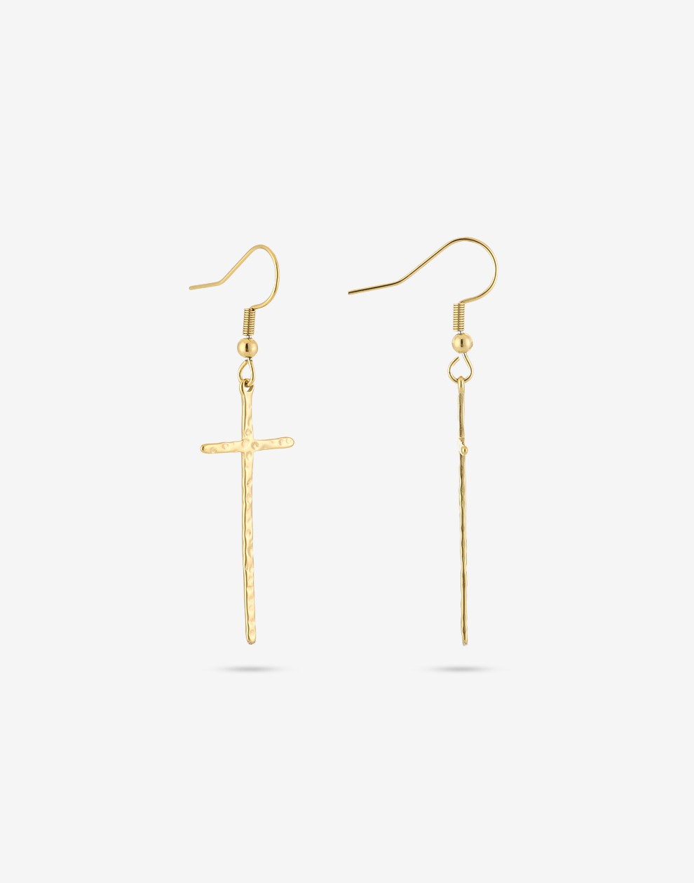 oorhangers groot kruis goudkleurig