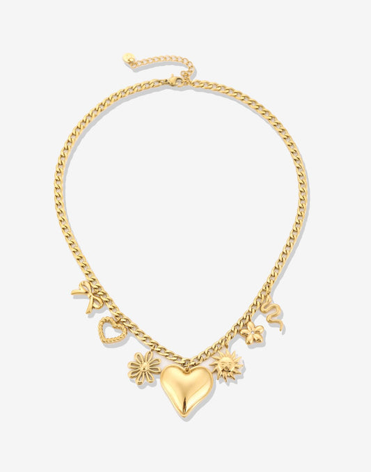 Bedelketting mix bedels goudkleurig