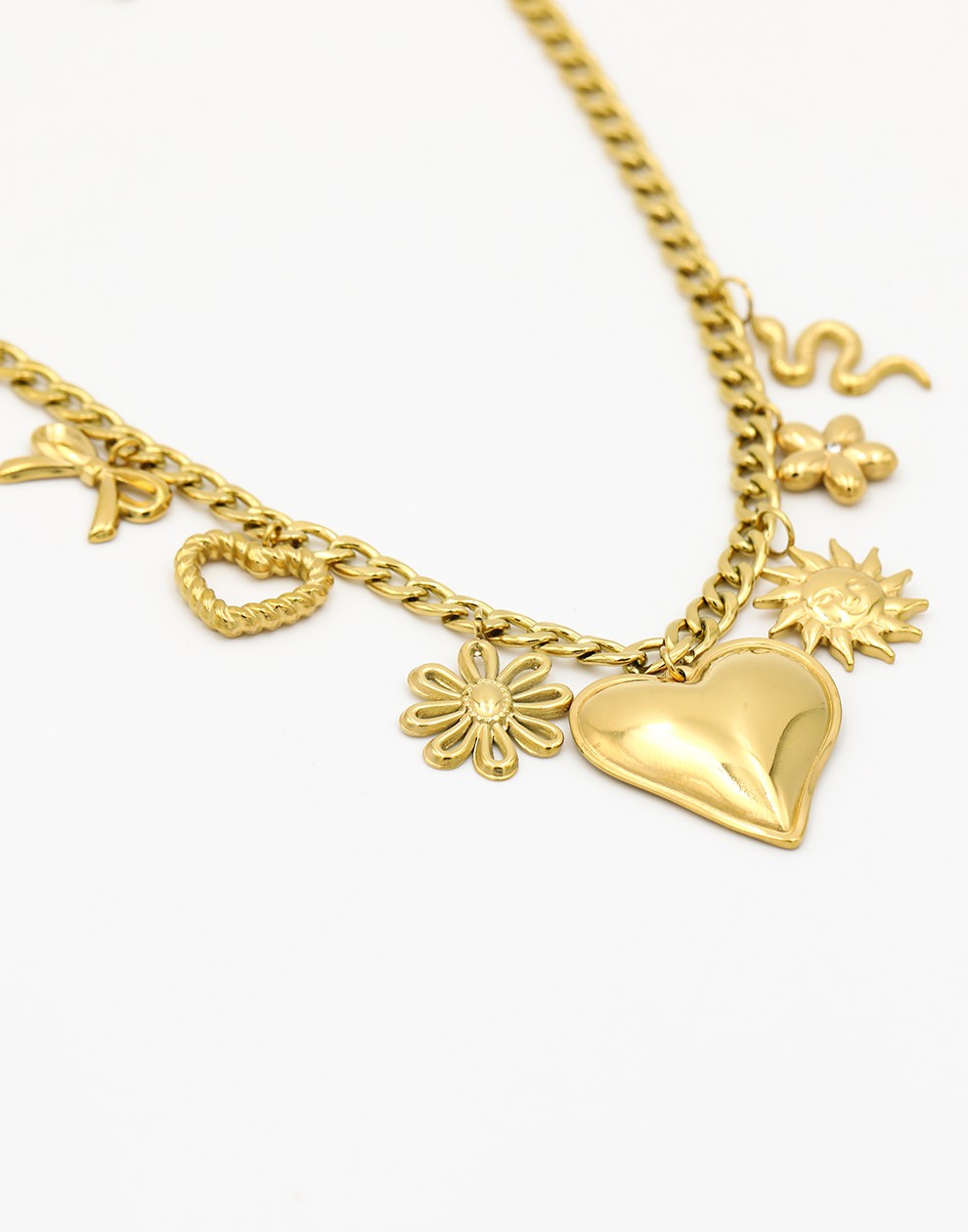 Bedelketting mix bedels goudkleurig