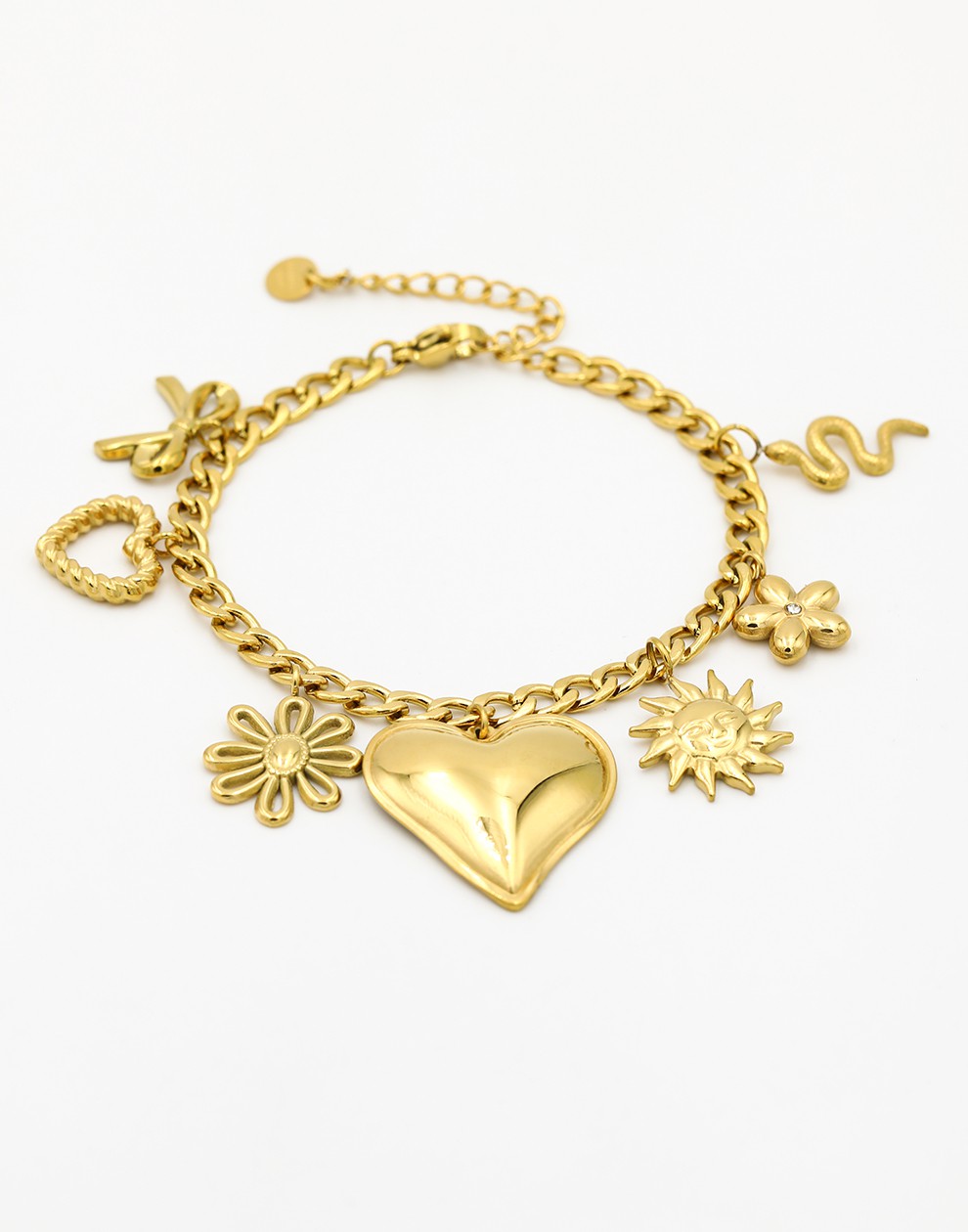 Bedelarmband mix bedels goudkleurig
