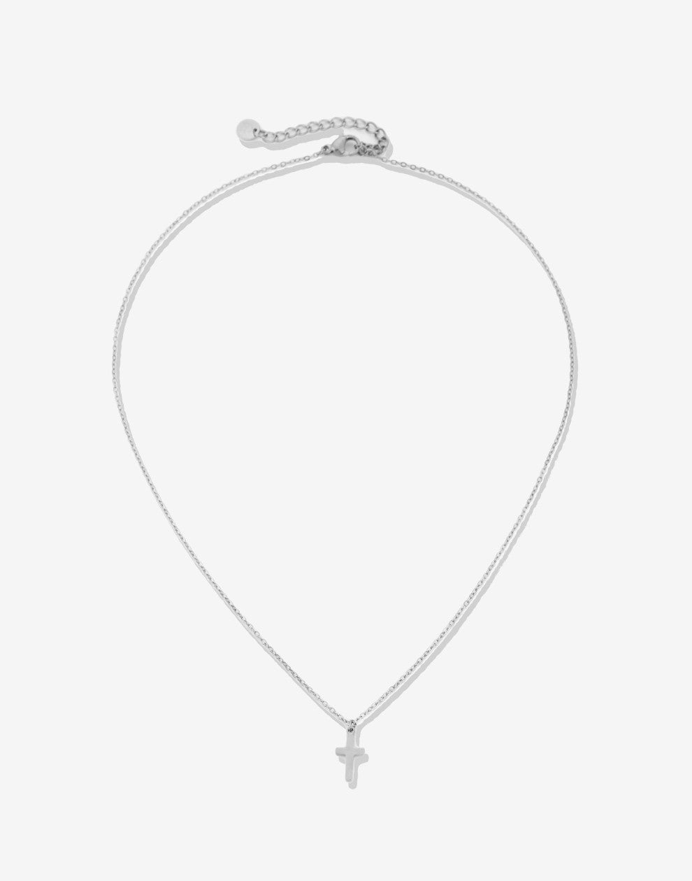 Ketting kruis zilverkleurig
