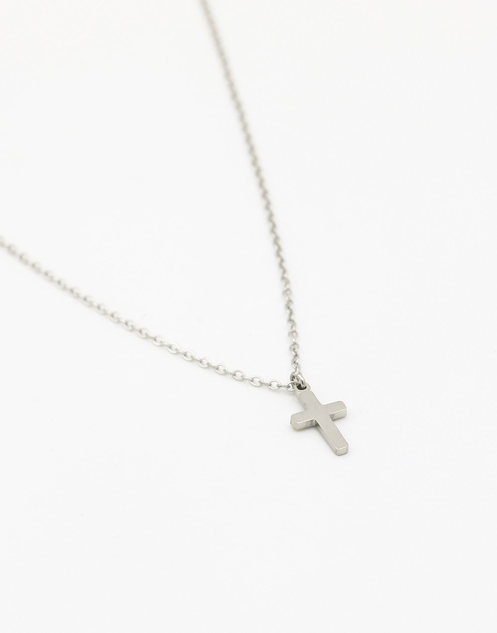 Ketting kruis zilverkleurig