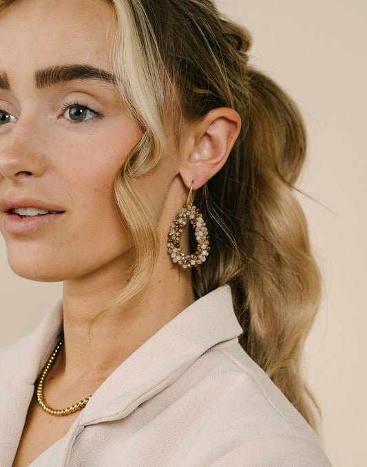 Druppel oorbellen champagne