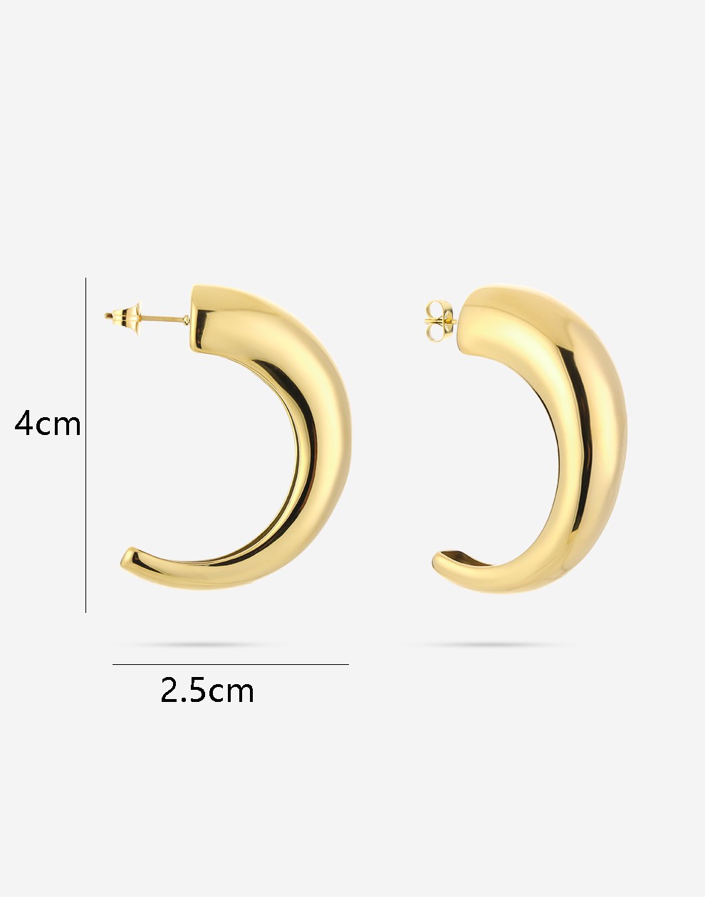 open grote hoops goudkleurig