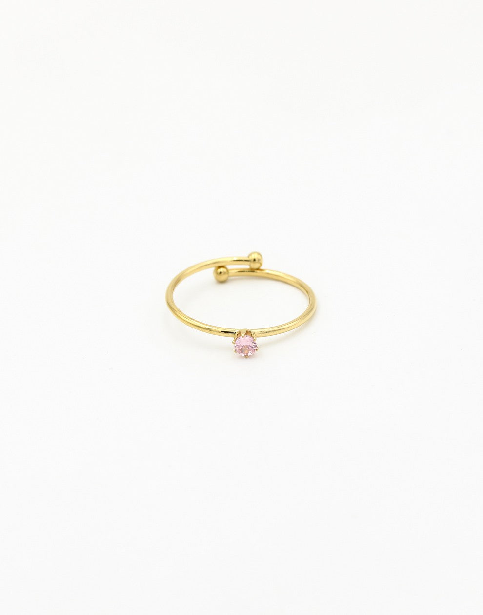 ring met steentje roze