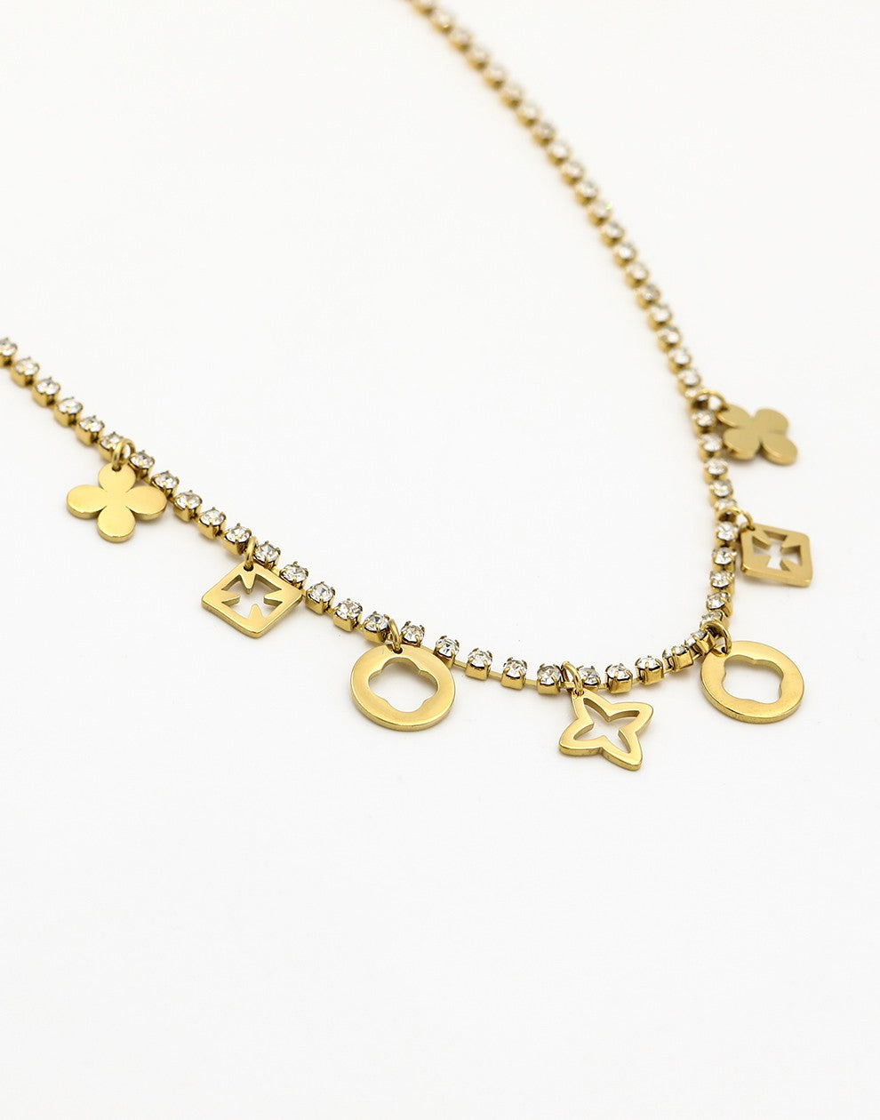 tennis ketting met symbolen hangers