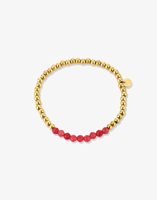 kralenarmbandje roze goudkleurig