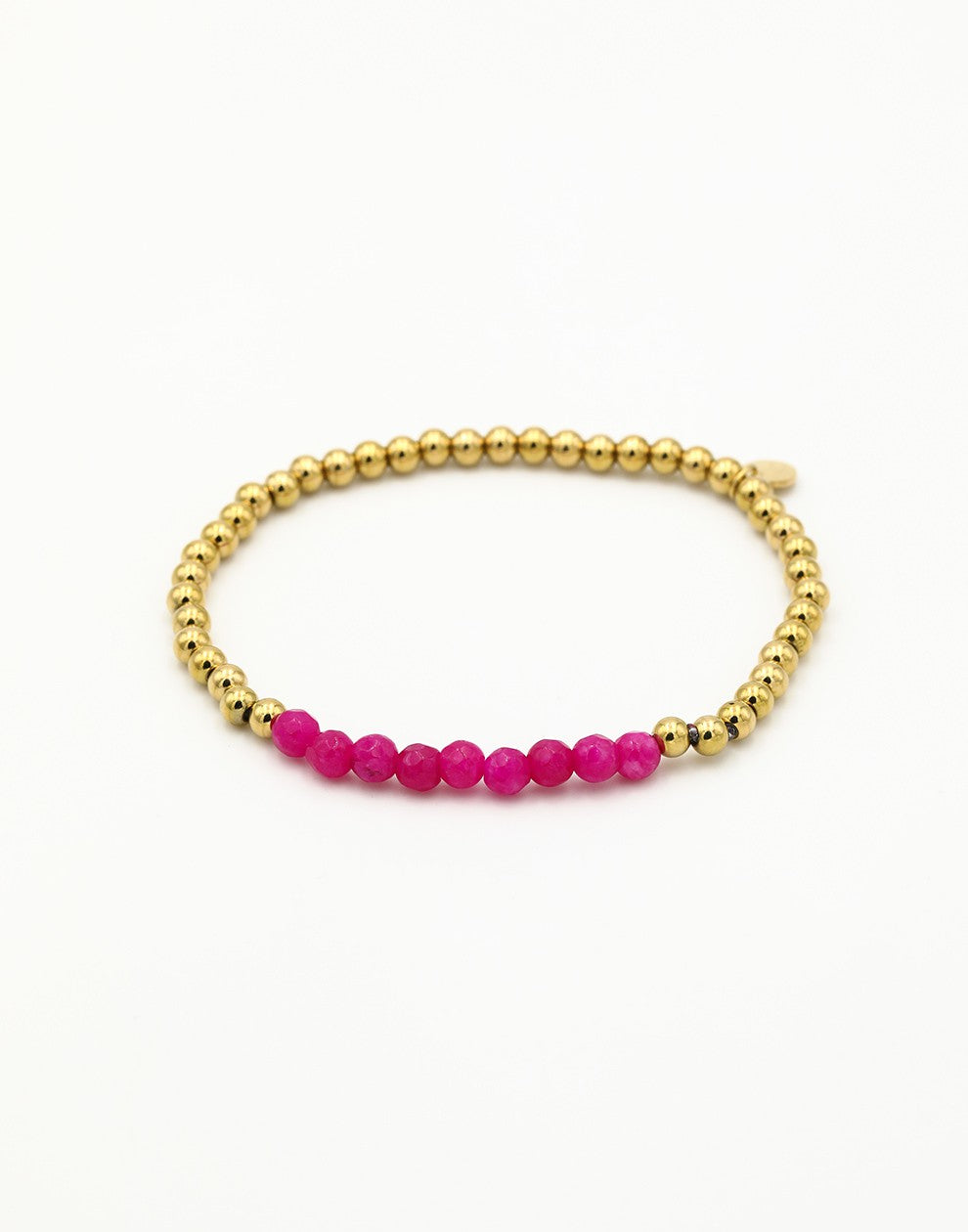 kralenarmbandje fuchia goukleurig
